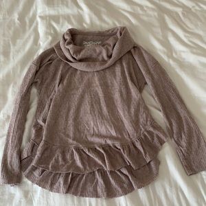 NWT Anthropology ruffle turtleneck sweater